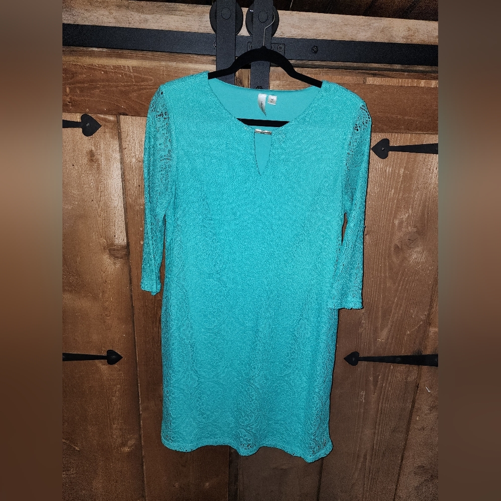 Teal Lace Dress